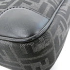 Fendi Shoulder Bag Leather Canvas Asfalto