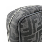 Fendi Shoulder Bag Leather Canvas Asfalto