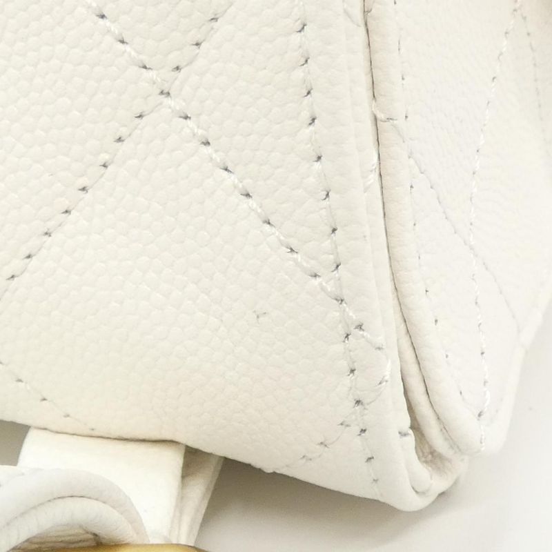 Chanel 25 Caviar Grained White Mat