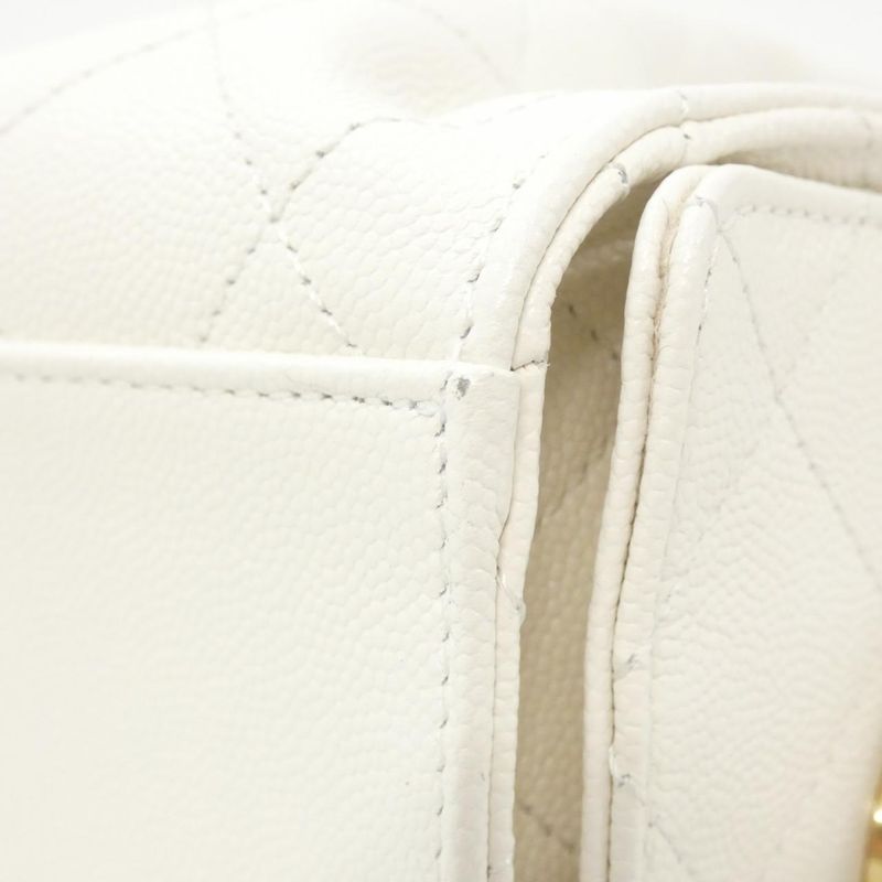 Chanel 25 Caviar Grained White Mat