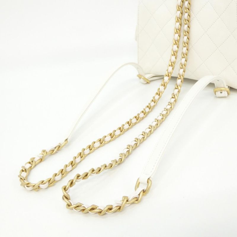 Chanel 25 Caviar Grained White Mat