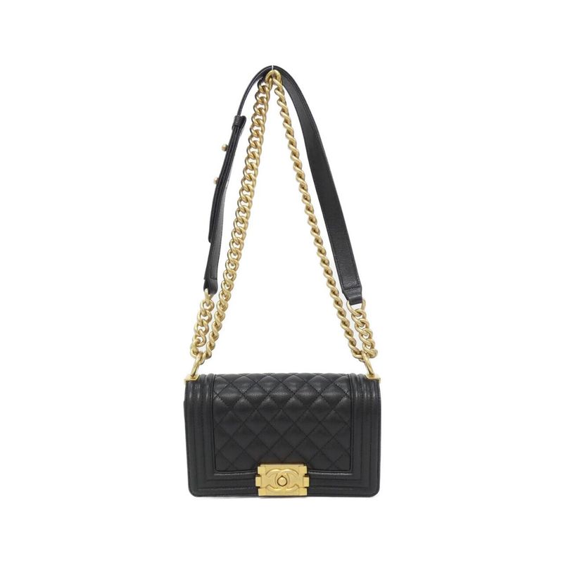 Chanel Shoulder Bag Caviar Grained Black Mat