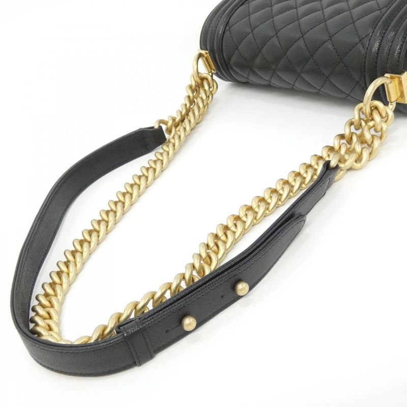 Chanel Shoulder Bag Caviar Grained Black Mat