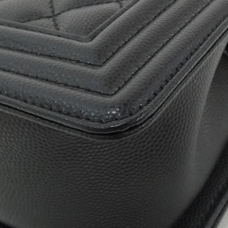 Chanel Shoulder Bag Caviar Grained Black Mat