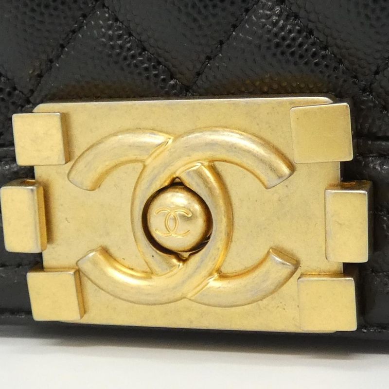 Chanel Shoulder Bag Caviar Grained Black Mat