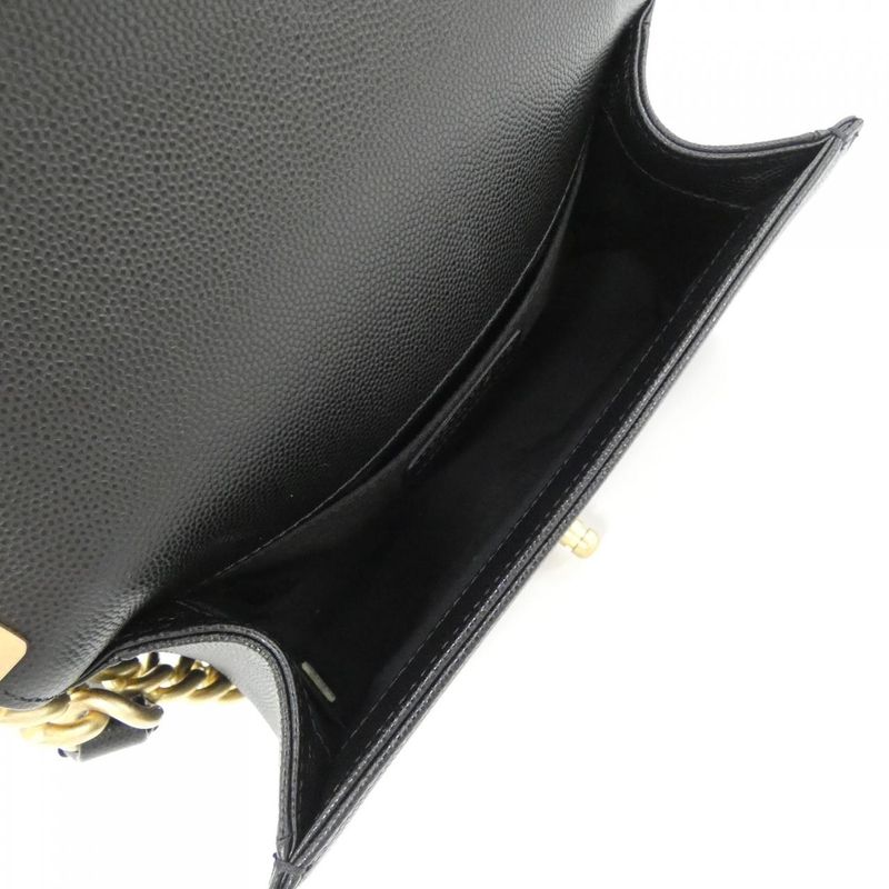 Chanel Shoulder Bag Caviar Grained Black Mat