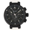 Louis Vuitton Tambour Black Chronograph SS Bracelet