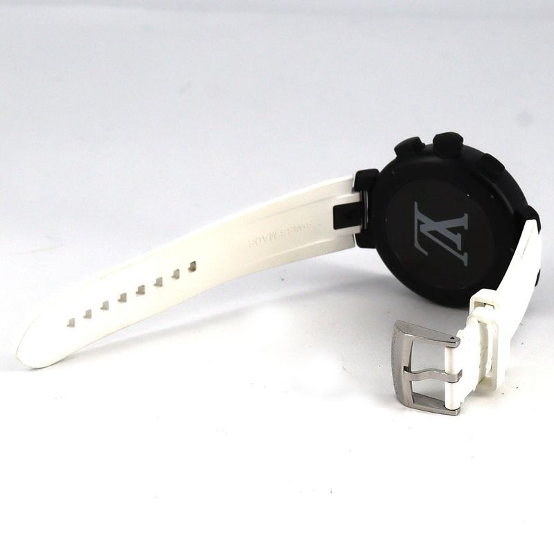 Louis Vuitton Tambour Black Chronograph SS Bracelet