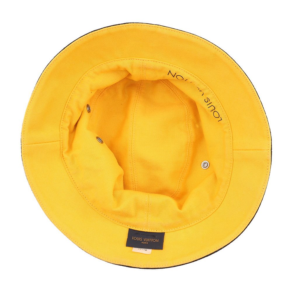 Louis Vuitton Hat Reversible Bucket 58 Black Yellow — view 5