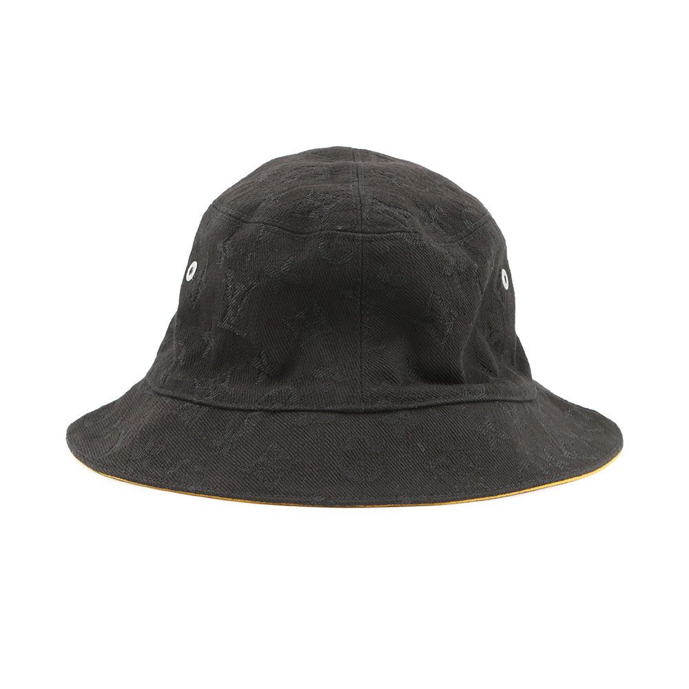 Louis Vuitton Hat Reversible Bucket 58 Black Yellow — view 3