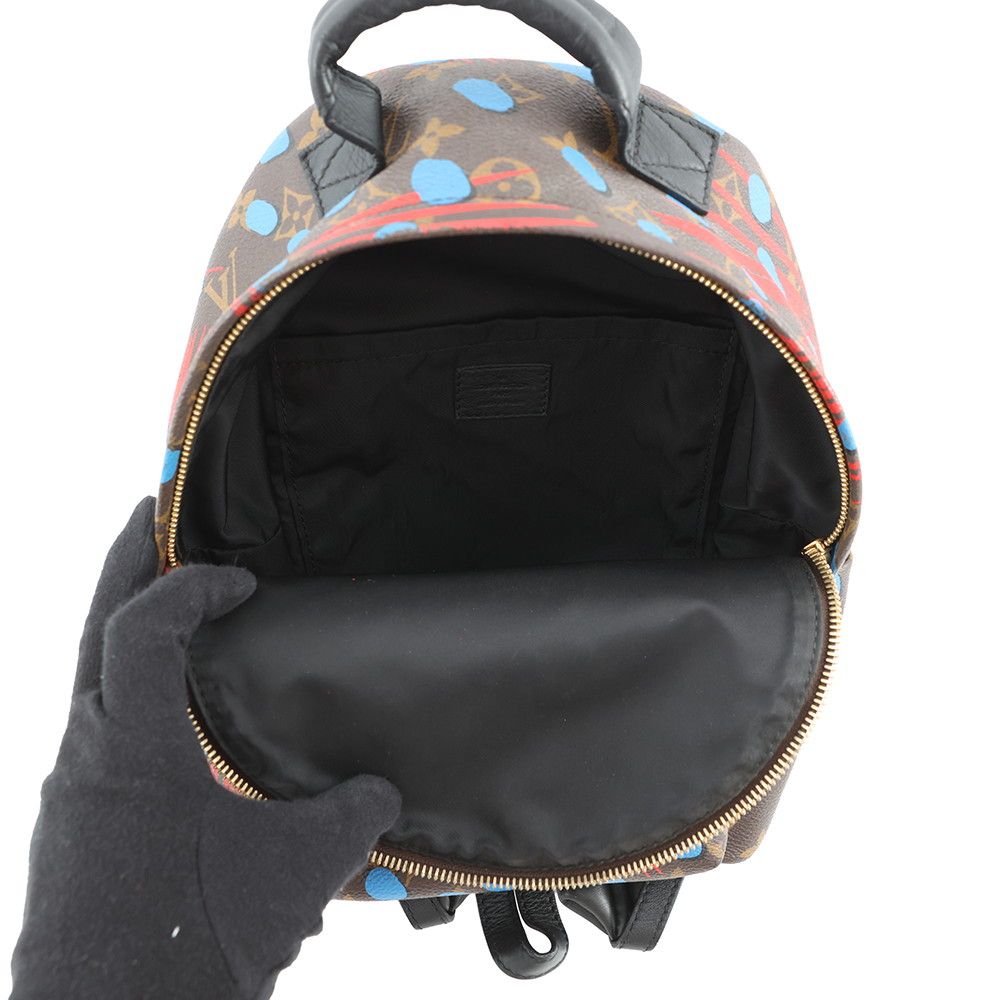 Louis Vuitton Backpack Monogram Jungle Dot Palm Springs PM Noir Black Red Blue — view 6