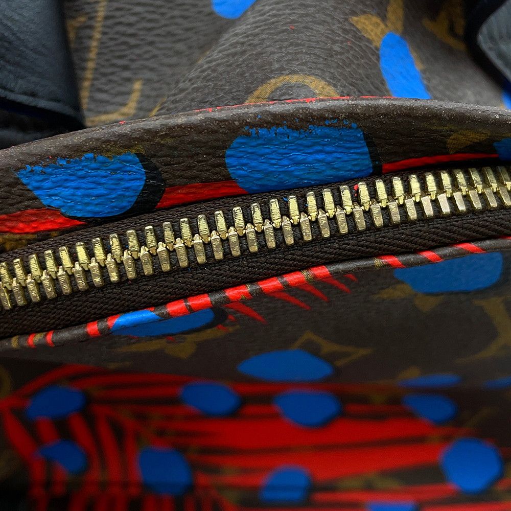 Louis Vuitton Backpack Monogram Jungle Dot Palm Springs PM Noir Black Red Blue — view 9