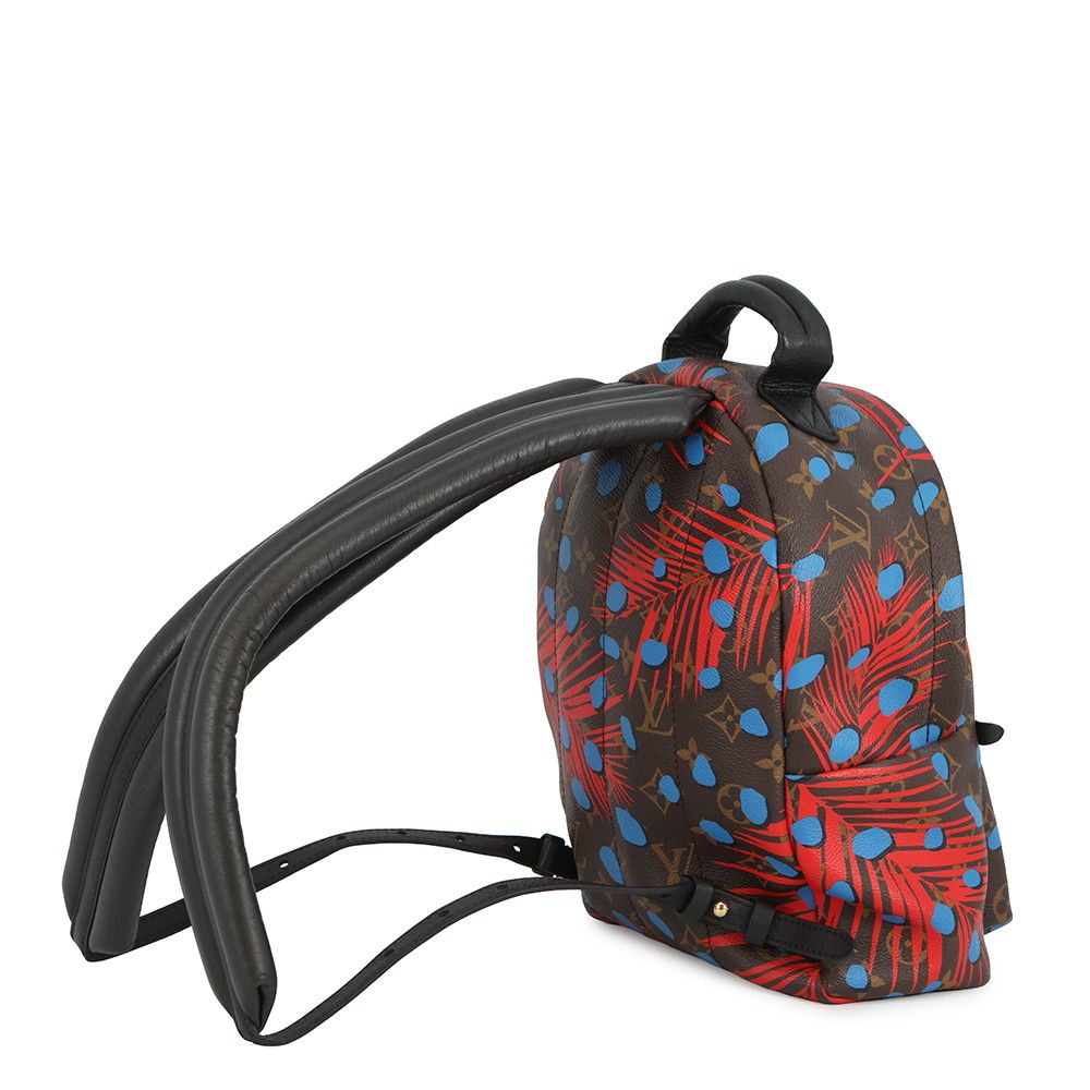 Louis Vuitton Backpack Monogram Jungle Dot Palm Springs PM Noir Black Red Blue — view 2