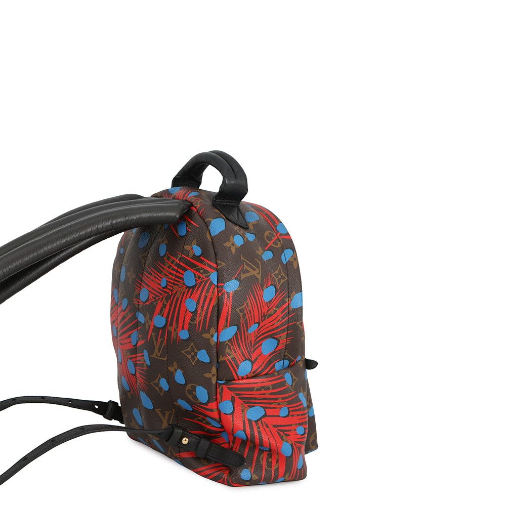 Louis Vuitton Backpack Monogram Jungle Dot Palm Springs PM Noir Black Red Blue — view 3