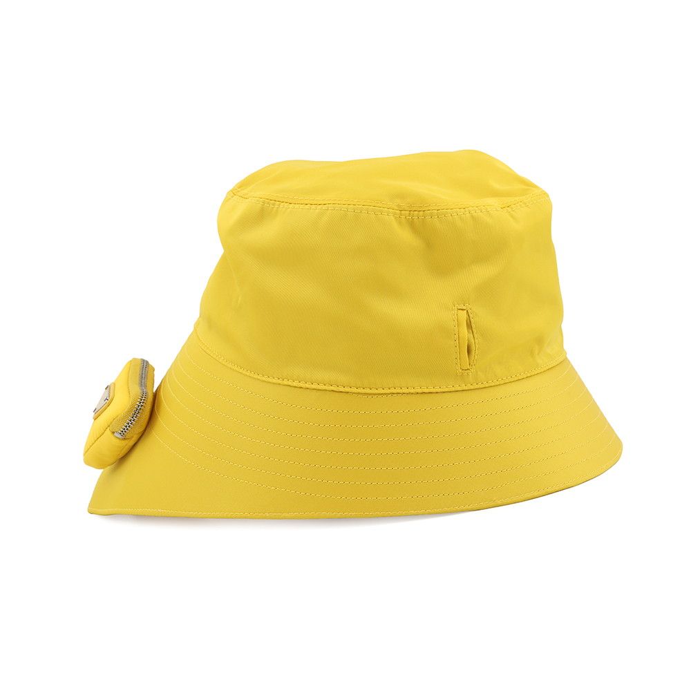 Prada Hat Re-Nylon Triangle Logo with Mini Pouch Bucket — view 3