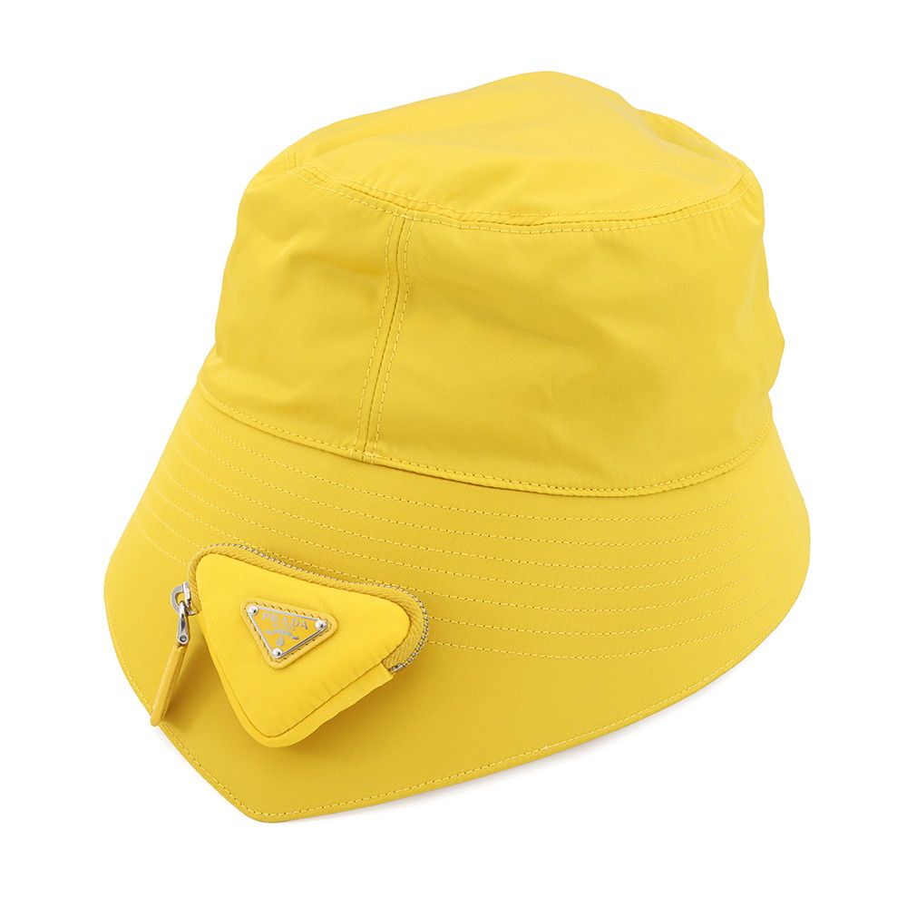 Prada Hat Re-Nylon Triangle Logo with Mini Pouch Bucket — view 2