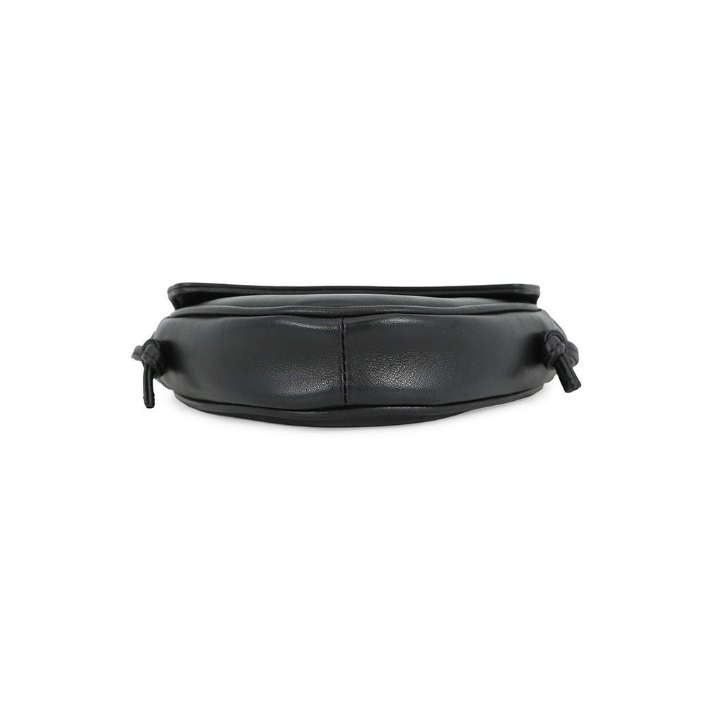 Celine Shoulder Bag Mini Triangle Logo Leather Pochette Black — view 3
