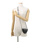 Celine Shoulder Bag Mini Triangle Logo Leather Pochette Black — view 4