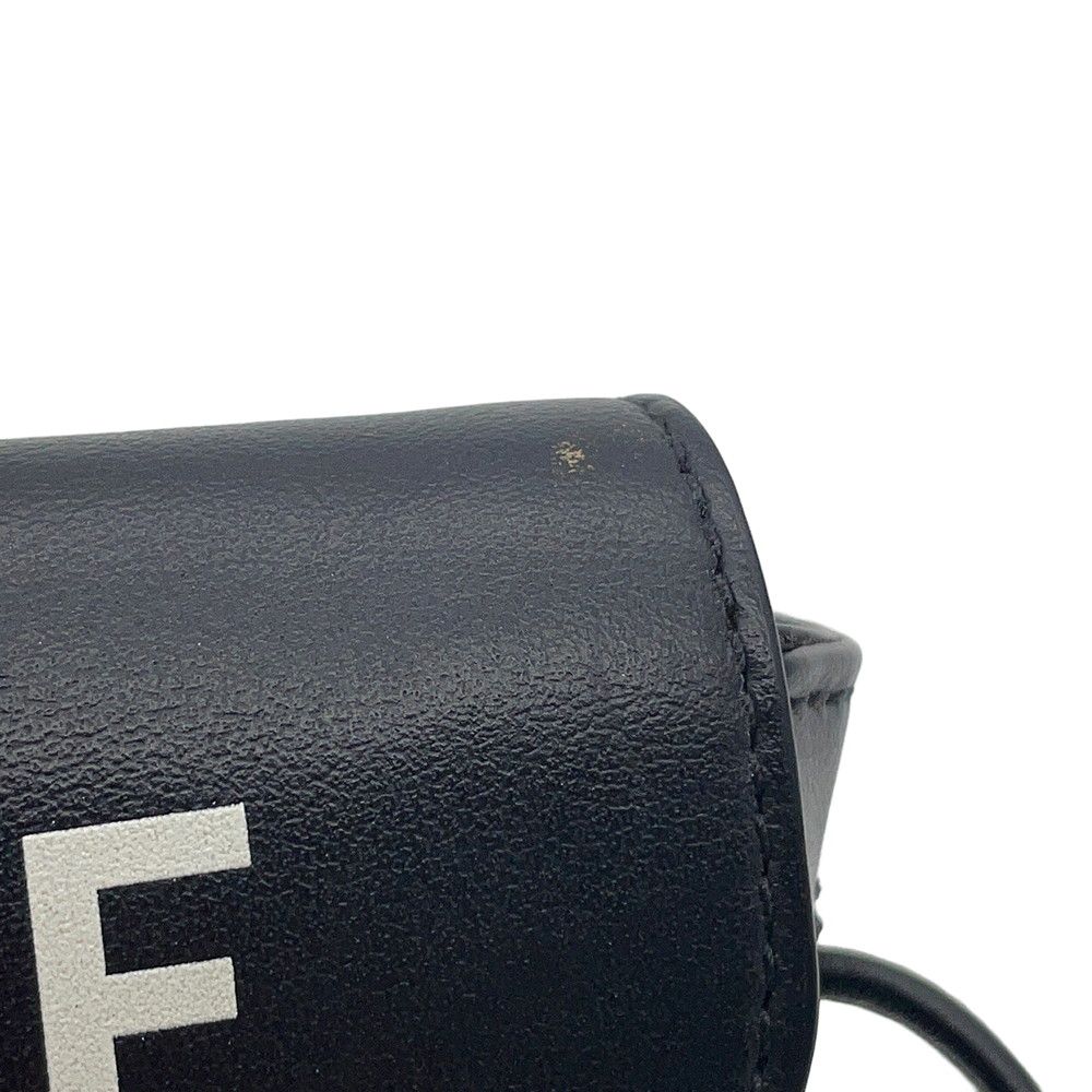 Celine Shoulder Bag Mini Triangle Logo Leather Pochette Black — view 6