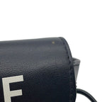 Celine Shoulder Bag Mini Triangle Logo Leather Pochette Black — view 6