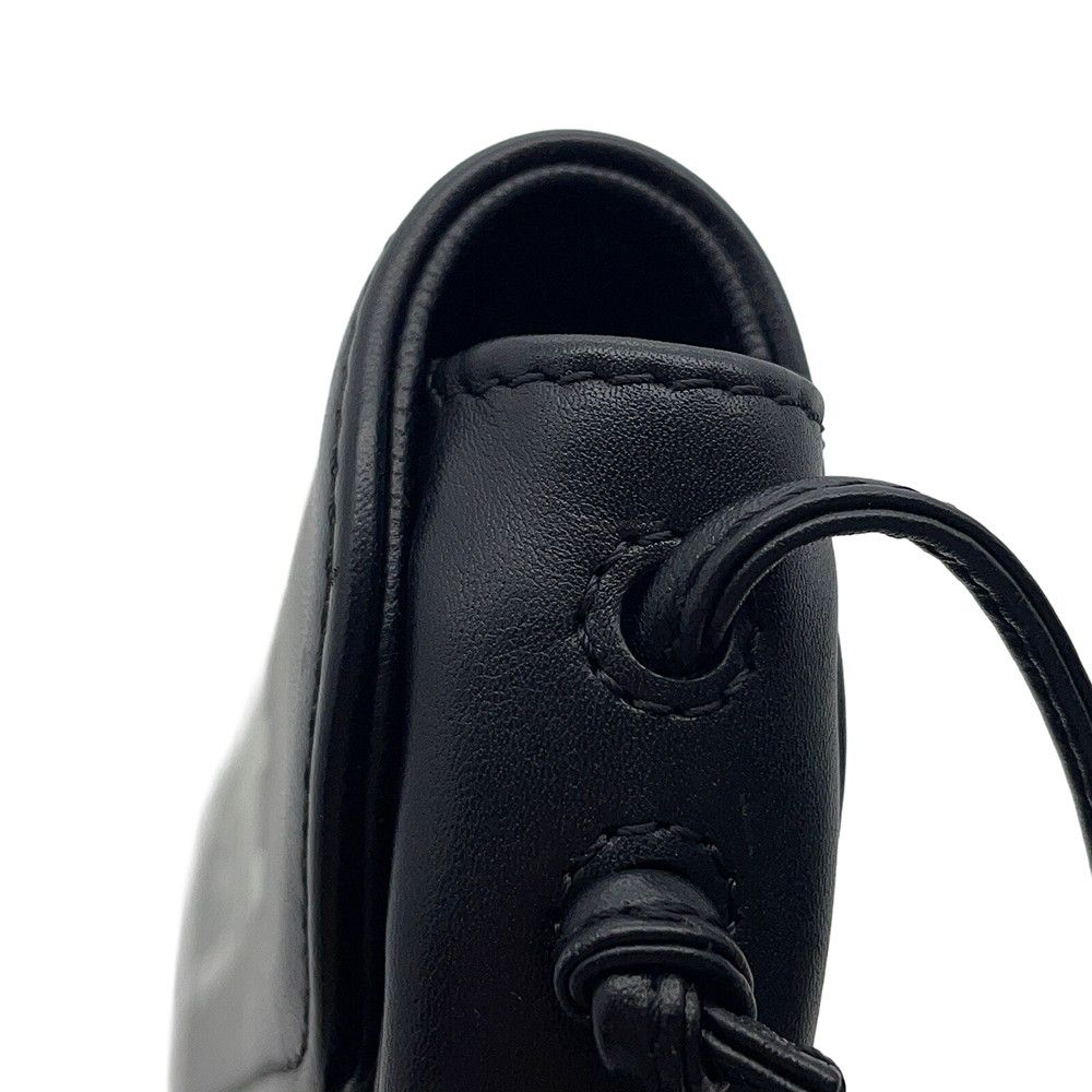 Celine Shoulder Bag Triangle Logo Leather Pochette Black — view 9