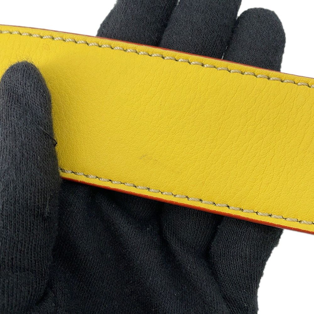 Fendi Shoulder Strap Leather Yellownavy — view 5