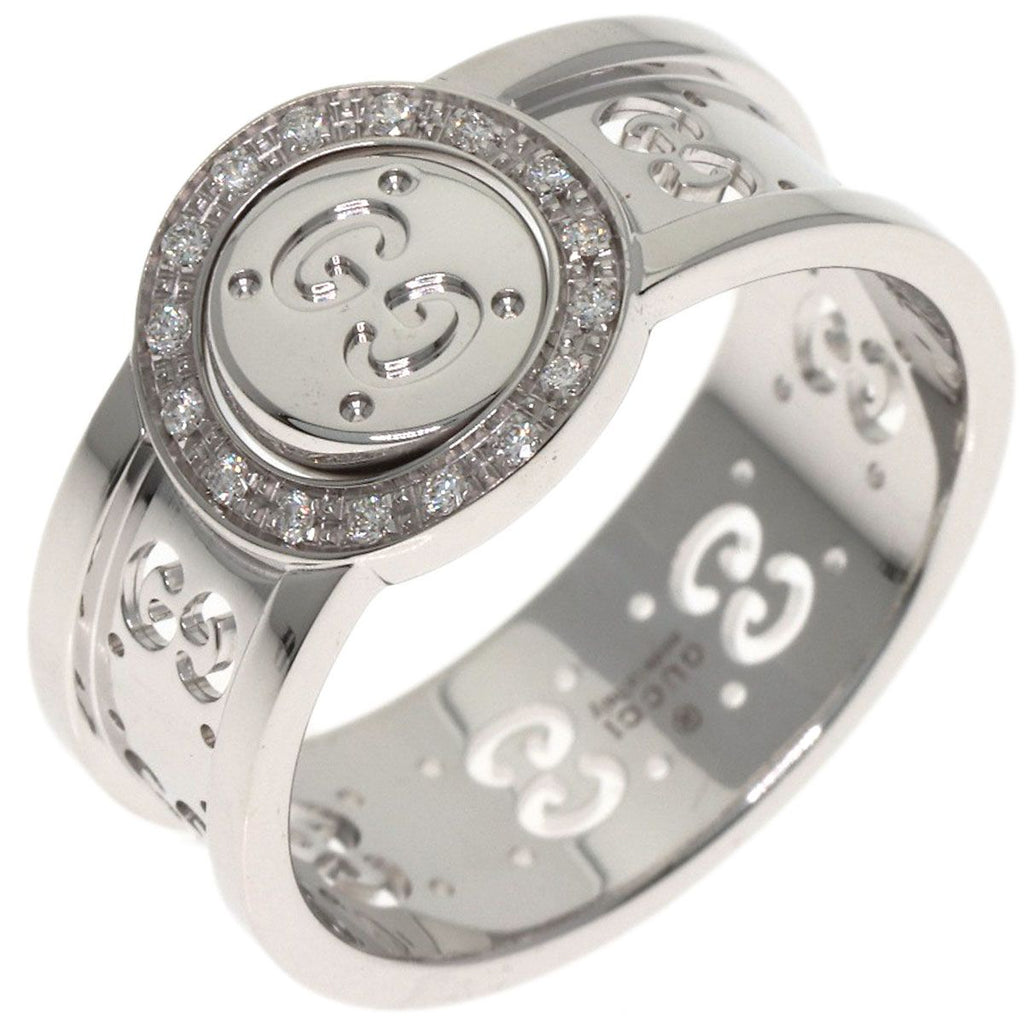 Gucci Icon Toile Diamond Ring 18K White Gold — view 2