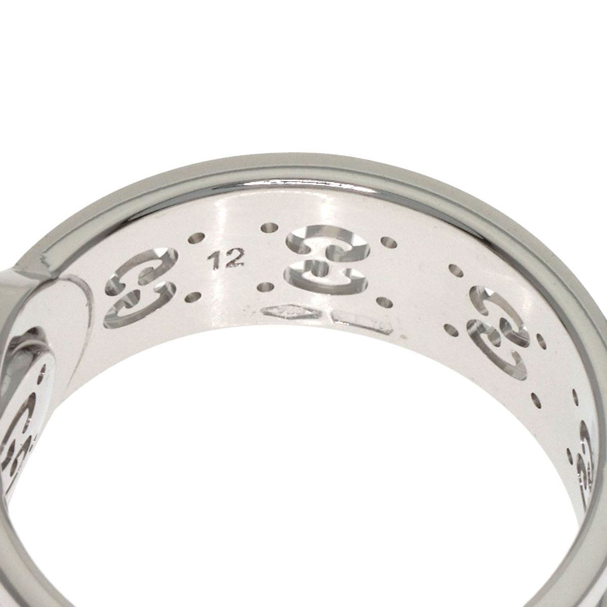 Gucci Icon Toile Diamond Ring 18K White Gold — view 7