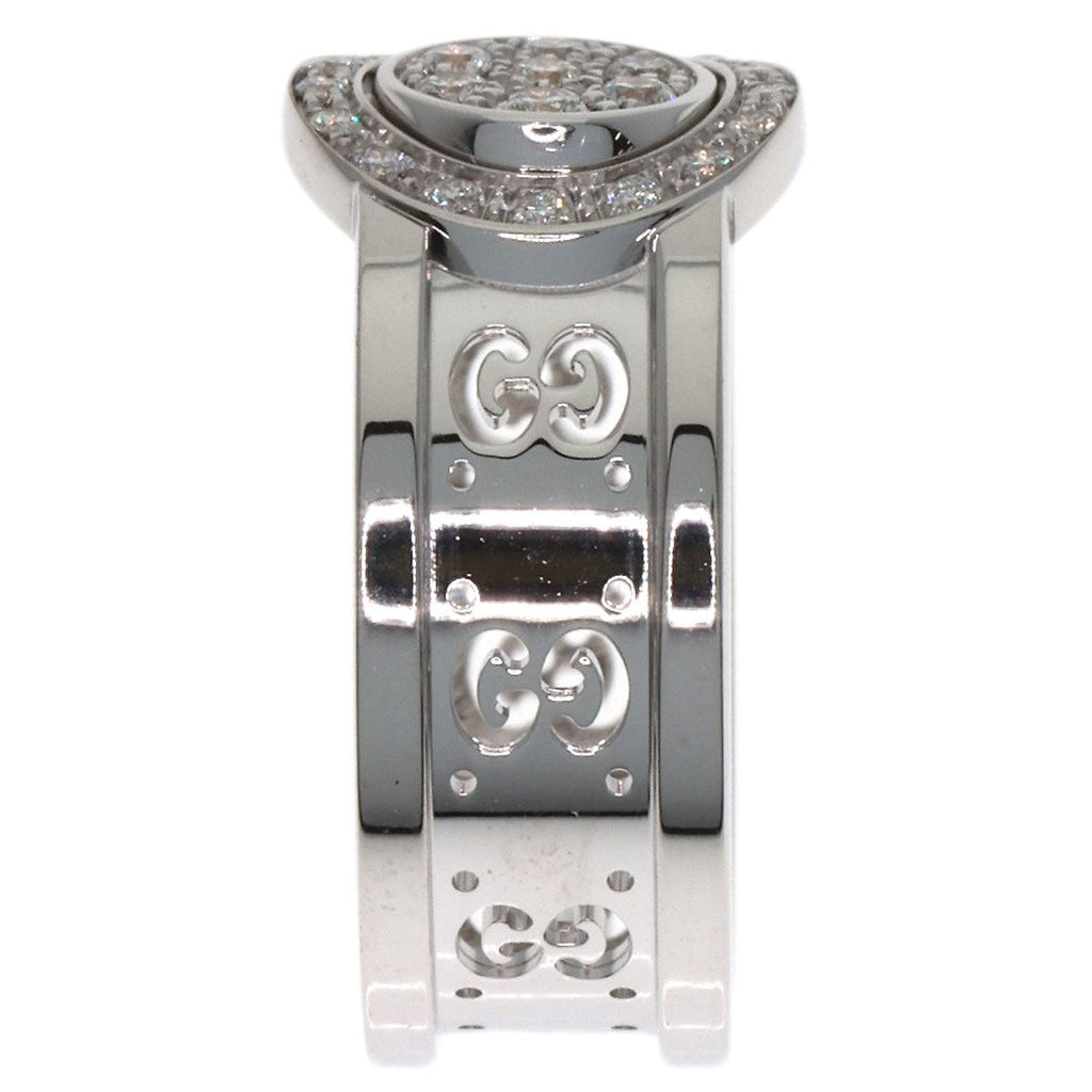Gucci Icon Toile Diamond Ring 18K White Gold — view 4