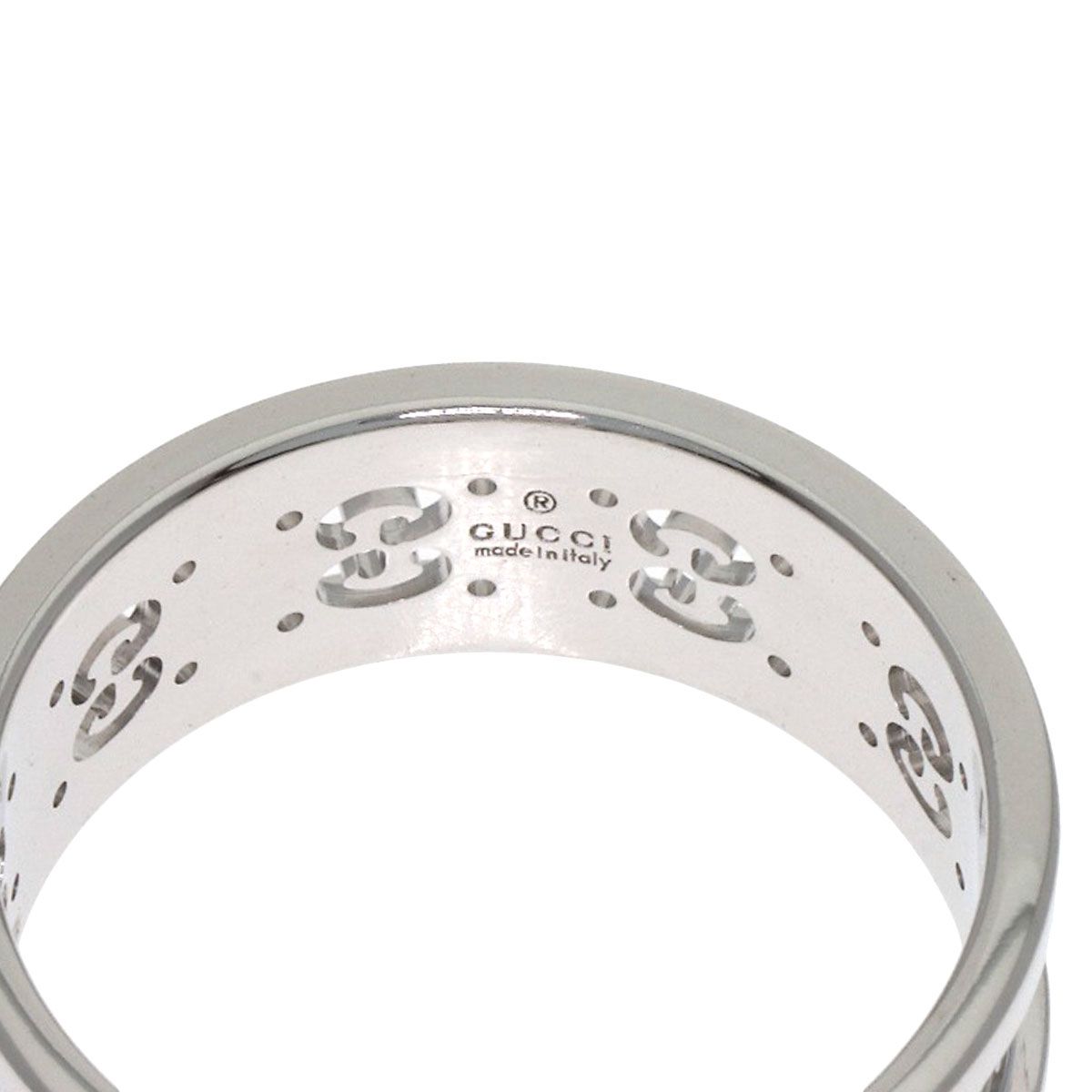 Gucci Icon Toile Diamond Ring 18K White Gold — view 6