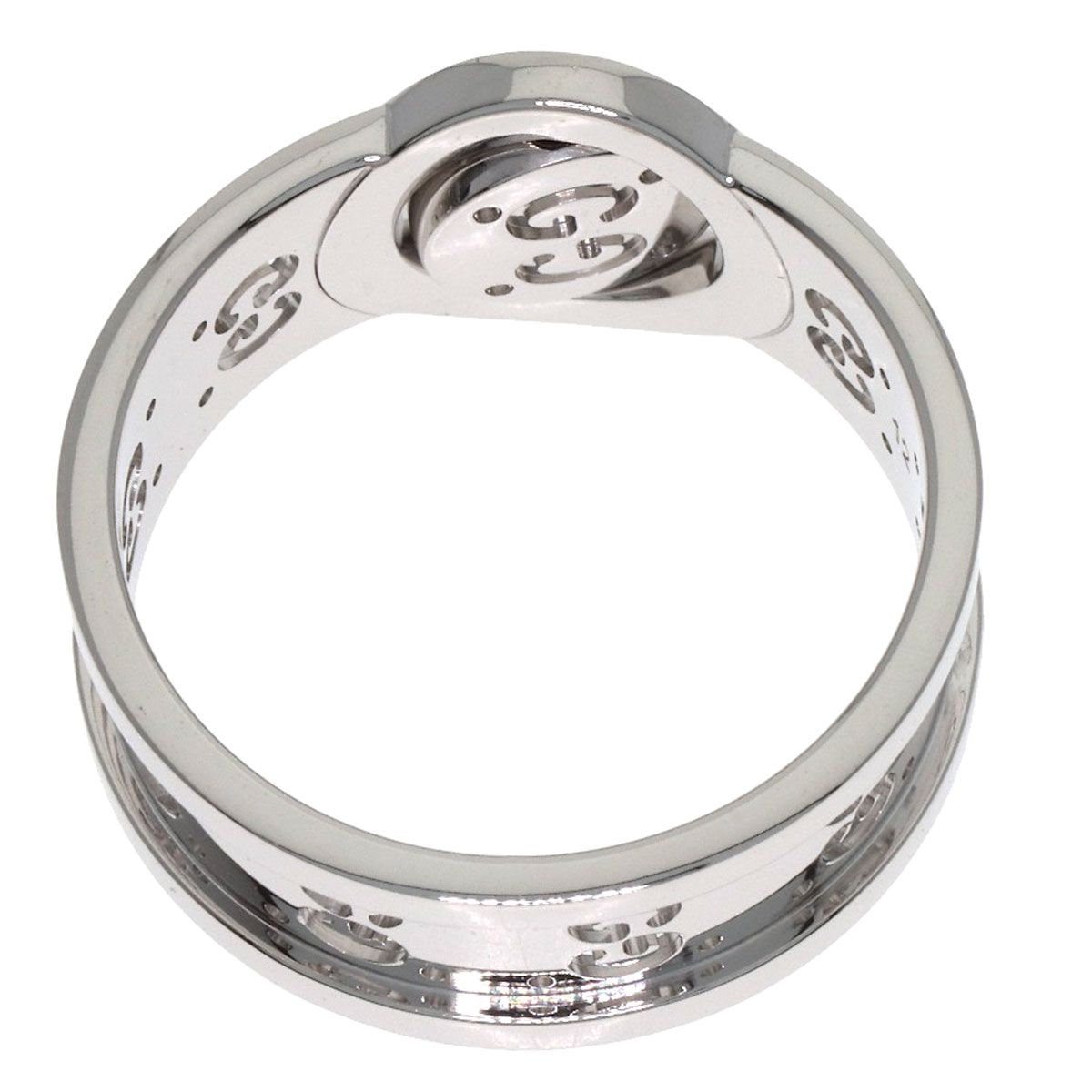 Gucci Icon Toile Diamond Ring 18K White Gold — view 5