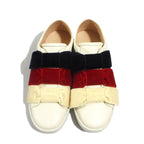 Gucci Ribbon Bee Low Cut Slip on Sneakers 36.5 White Red Navy — view 5