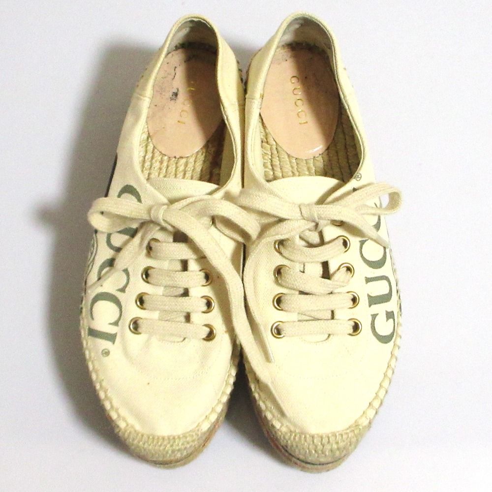 Gucci Logo Print Espadrilles Platform Mushuze 35.5 Off-white — view 6