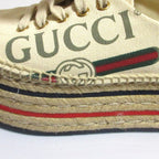 Gucci Logo Print Espadrilles Platform Mushuze 35.5 Off-white — view 8