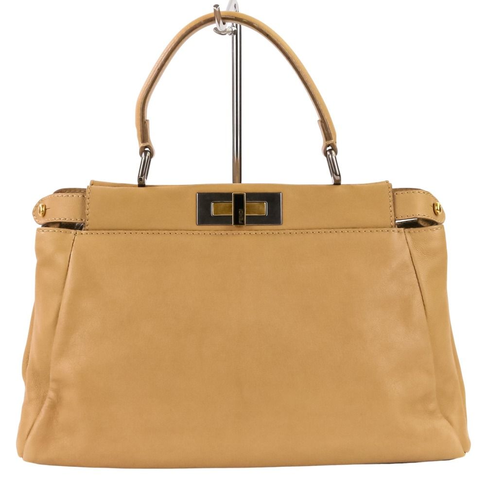 Fendi Peekaboo 2-Way Shoulder Bag Brown Beige — view 2
