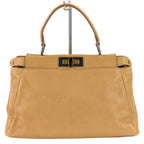 Fendi Peekaboo 2-Way Shoulder Bag Brown Beige — view 2