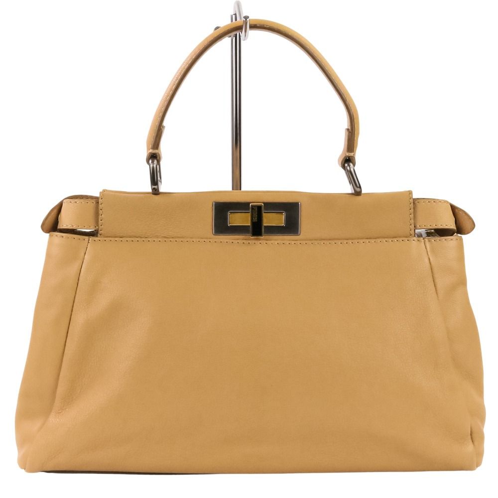 Fendi Peekaboo 2-Way Shoulder Bag Brown Beige — view 3