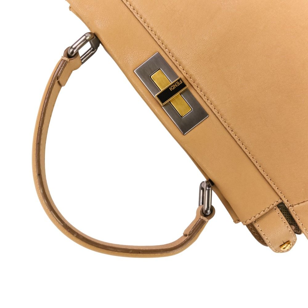 Fendi Peekaboo 2-Way Shoulder Bag Brown Beige — view 6