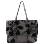 Prada Velvet Flower Nylon Tote Black — view 2