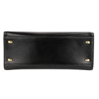 Celine Leather Chain Lock Handbag 2-Way Shoulder Black — view 5