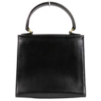 Celine Leather Chain Lock Handbag 2-Way Shoulder Black — view 4