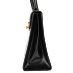 Celine Leather Chain Lock Handbag 2-Way Shoulder Black — view 3