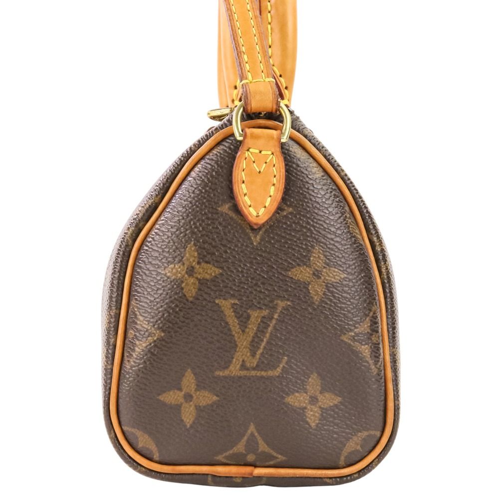 Louis Vuitton Nano Speedy Monogram Shoulder Pouch Mini Bag Brown — view 4