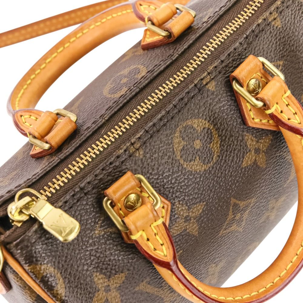 Louis Vuitton Nano Speedy Monogram Shoulder Pouch Mini Bag Brown — view 6