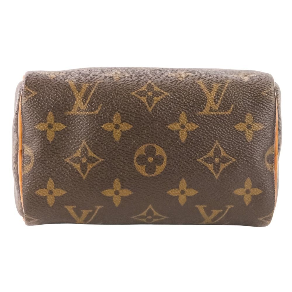 Louis Vuitton Nano Speedy Monogram Shoulder Pouch Mini Bag Brown — view 5
