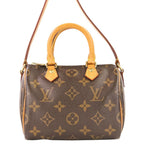 Louis Vuitton Nano Speedy Monogram Shoulder Pouch Mini Bag Brown — view 2