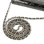 Chanel Brilliant Patent Quilted Chain Wallet Black — view 9