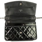Chanel Brilliant Patent Quilted Chain Wallet Black — view 6