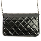 Chanel Brilliant Patent Quilted Chain Wallet Black — view 3