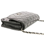 Chanel Brilliant Patent Quilted Chain Wallet Black — view 4